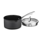 Olla Cuisinart® Anodizada y con Tapa de Vidrio Templado, Apta para Lavaplatos, con Vertedor, 2 Cuarto